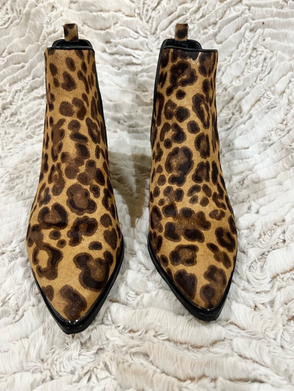 Marc Fisher Leopard-Print Pointed Chelsea Ankle Boots - Brown/Black